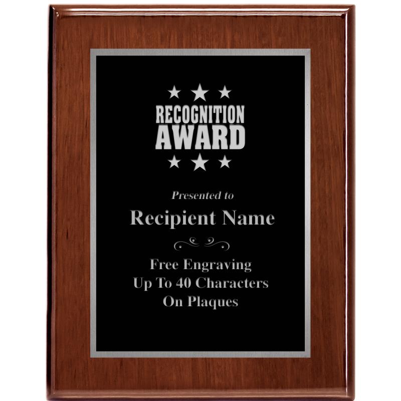 7X9 GLOSSED WALNUT PLAQUE SV