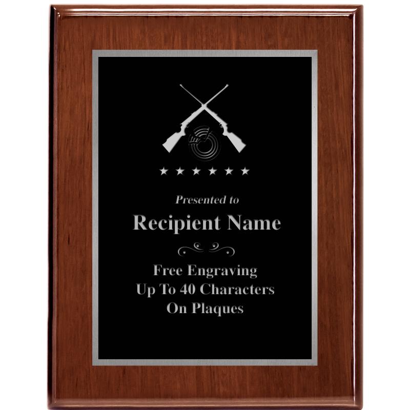 7X9 GLOSSED WALNUT PLAQUE SV
