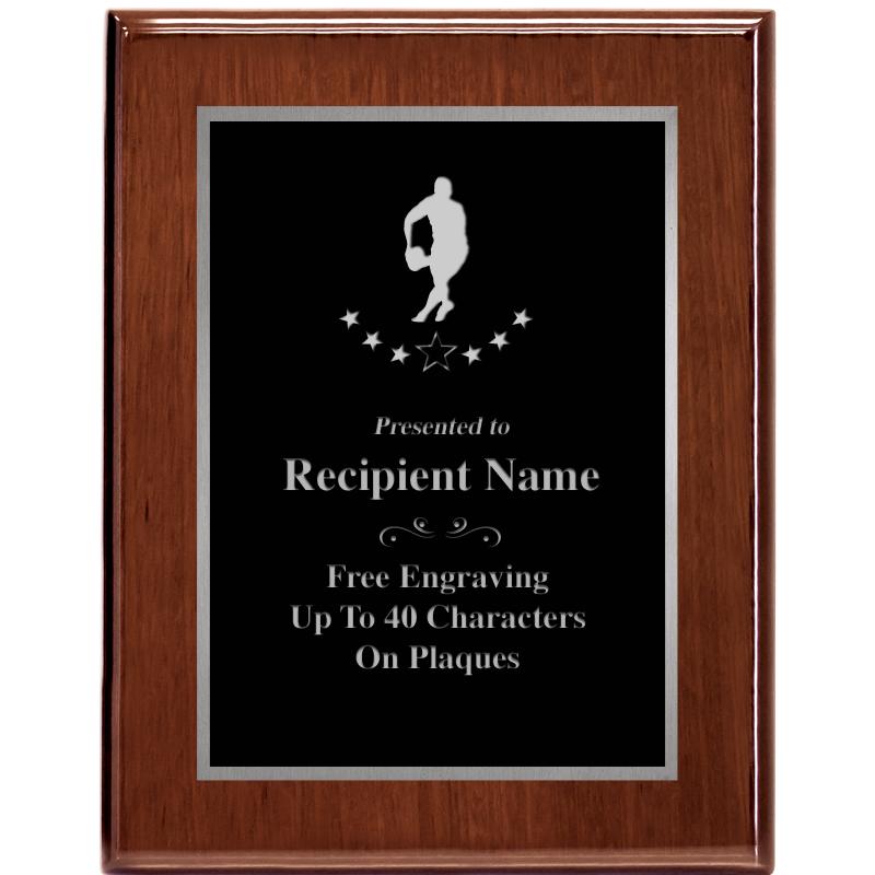 7X9 GLOSSED WALNUT PLAQUE SV