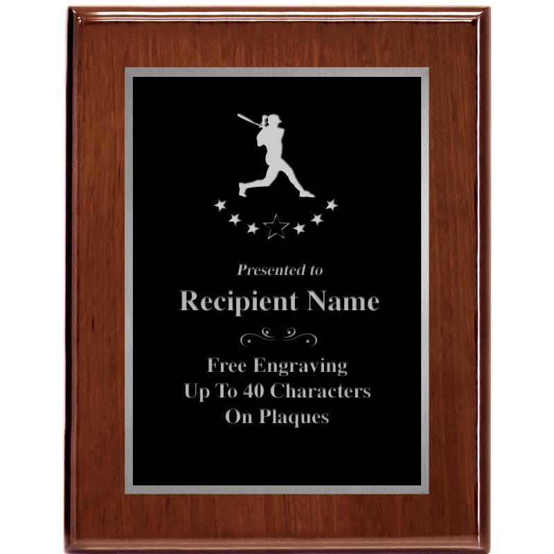 7X9 GLOSSED WALNUT PLAQUE SV