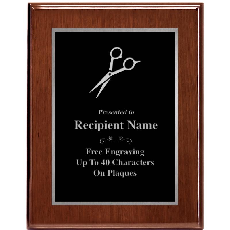 7X9 GLOSSED WALNUT PLAQUE SV