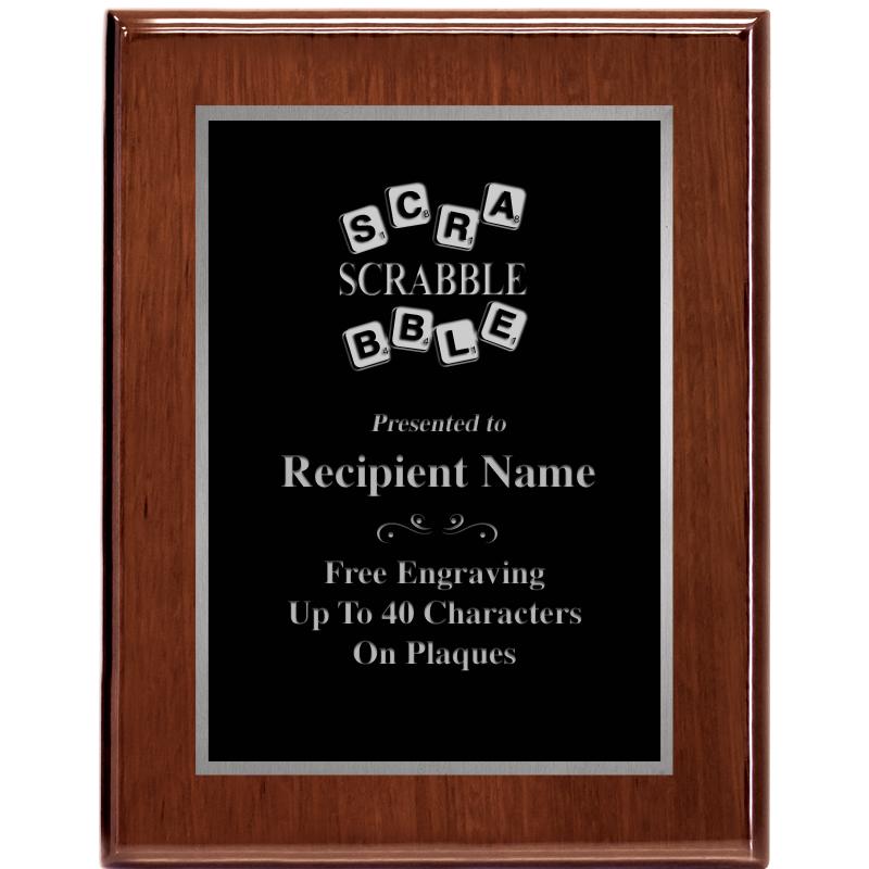 7X9 GLOSSED WALNUT PLAQUE SV