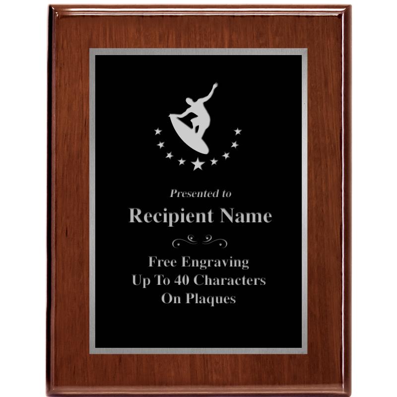 7X9 GLOSSED WALNUT PLAQUE SV