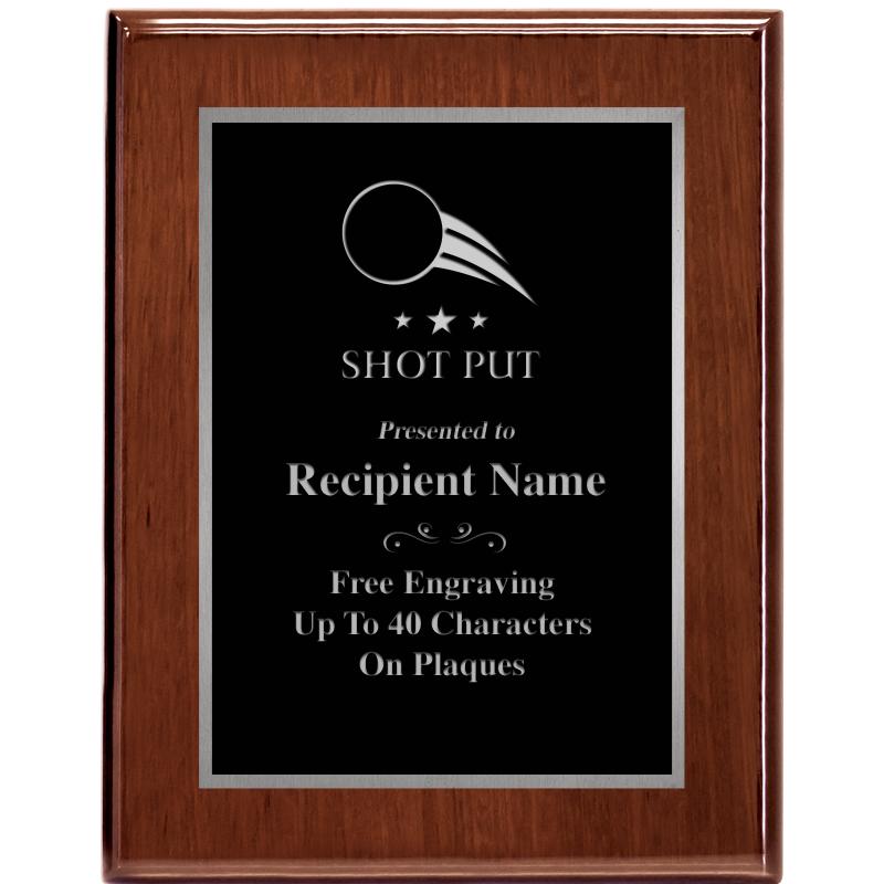 7X9 GLOSSED WALNUT PLAQUE SV