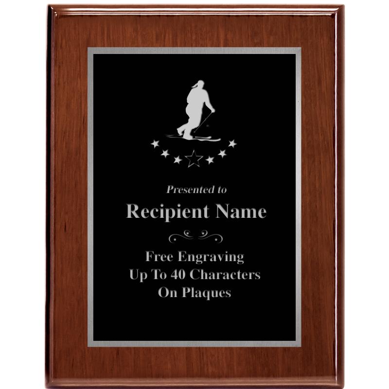 7X9 GLOSSED WALNUT PLAQUE SV