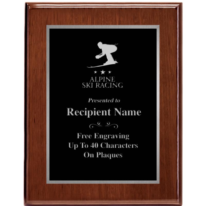 7X9 GLOSSED WALNUT PLAQUE SV