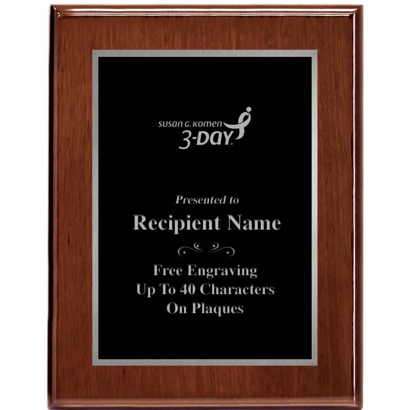 7X9 GLOSSED WALNUT PLAQUE SV