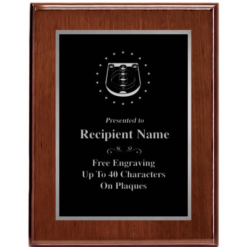 7X9 GLOSSED WALNUT PLAQUE SV