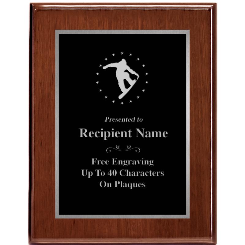 7X9 GLOSSED WALNUT PLAQUE SV