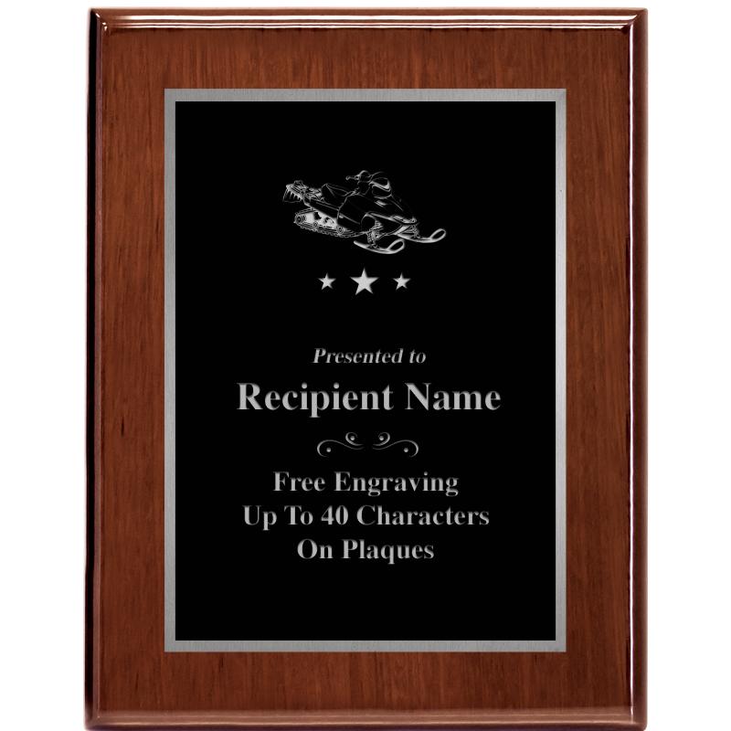 7X9 GLOSSED WALNUT PLAQUE SV