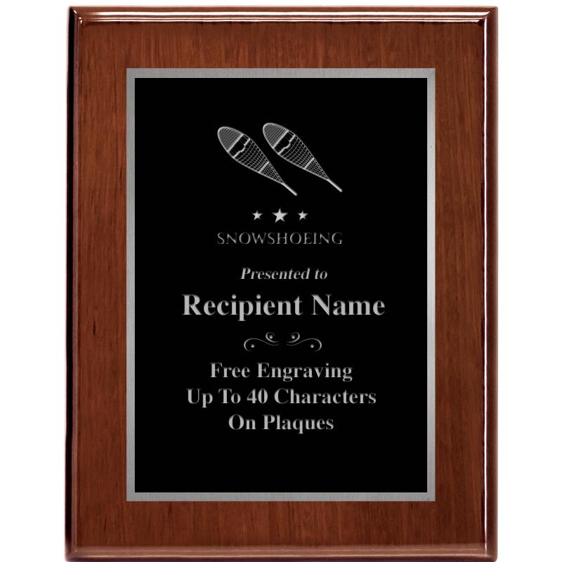 7X9 GLOSSED WALNUT PLAQUE SV