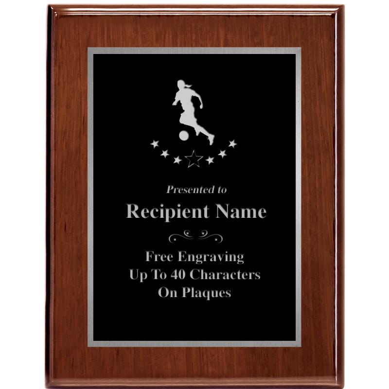 7X9 GLOSSED WALNUT PLAQUE SV