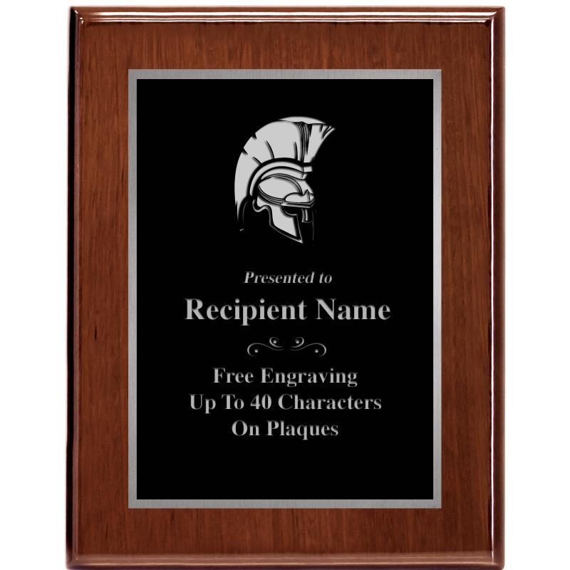 7X9 GLOSSED WALNUT PLAQUE SV