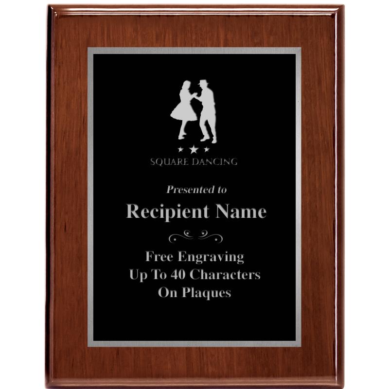 7X9 GLOSSED WALNUT PLAQUE SV
