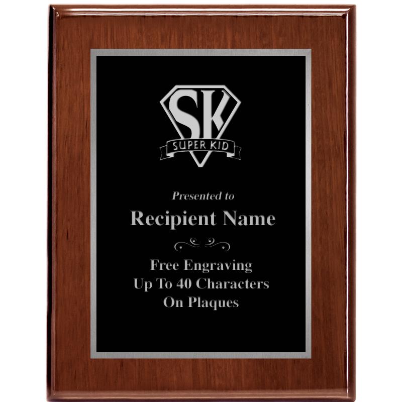7X9 GLOSSED WALNUT PLAQUE SV