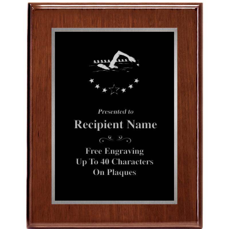 7X9 GLOSSED WALNUT PLAQUE SV