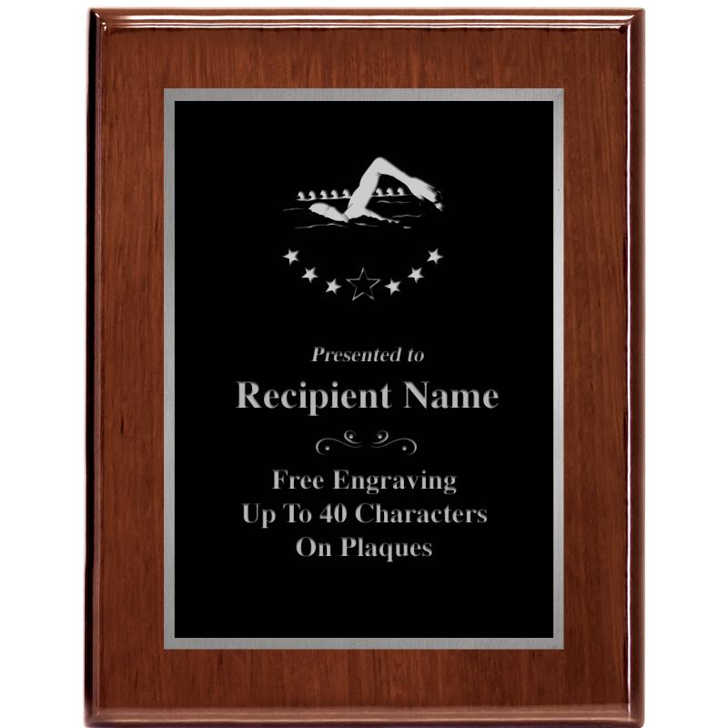 7X9 GLOSSED WALNUT PLAQUE SV
