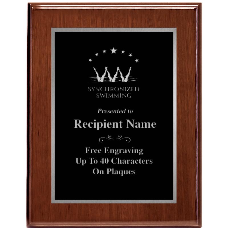 7X9 GLOSSED WALNUT PLAQUE SV