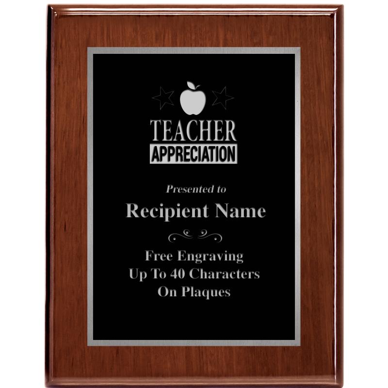 7X9 GLOSSED WALNUT PLAQUE SV