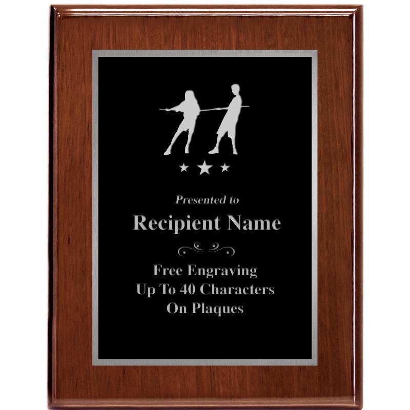 7X9 GLOSSED WALNUT PLAQUE SV