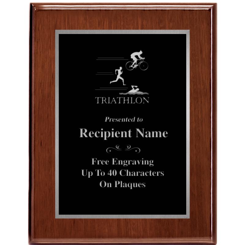 7X9 GLOSSED WALNUT PLAQUE SV