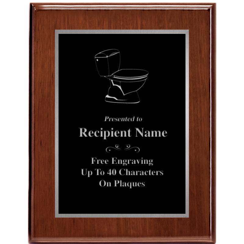 7X9 GLOSSED WALNUT PLAQUE SV