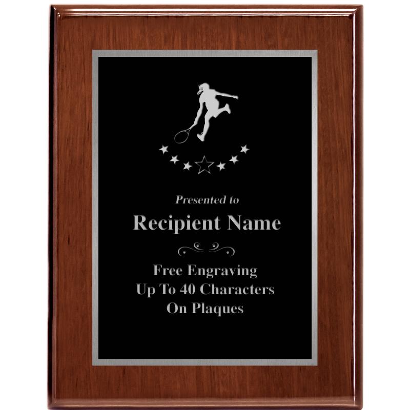 7X9 GLOSSED WALNUT PLAQUE SV