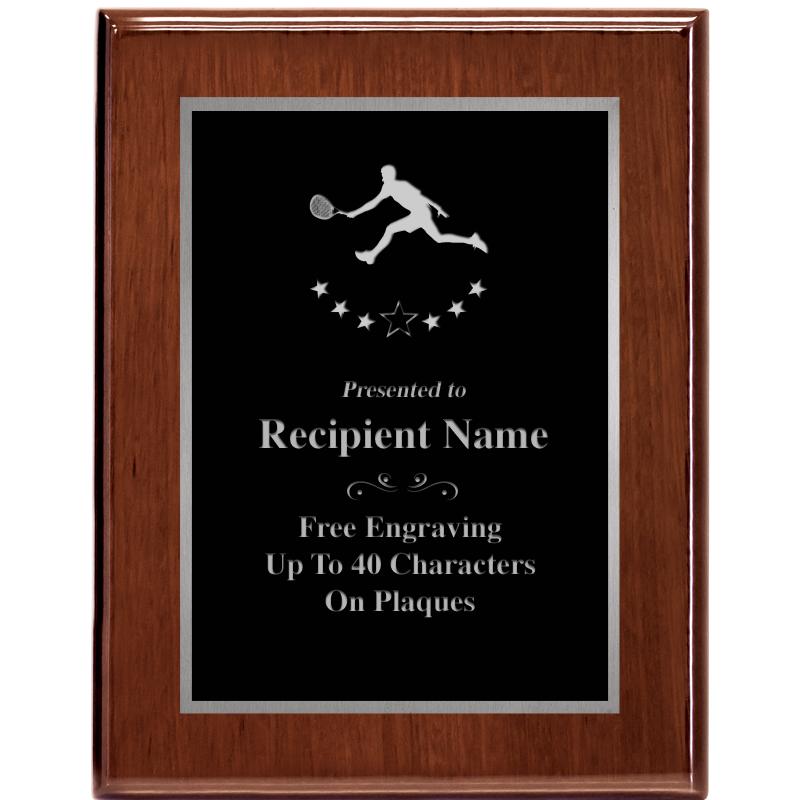 7X9 GLOSSED WALNUT PLAQUE SV