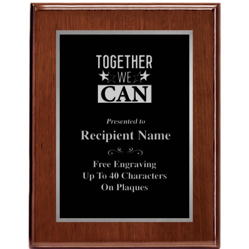 7X9 GLOSSED WALNUT PLAQUE SV