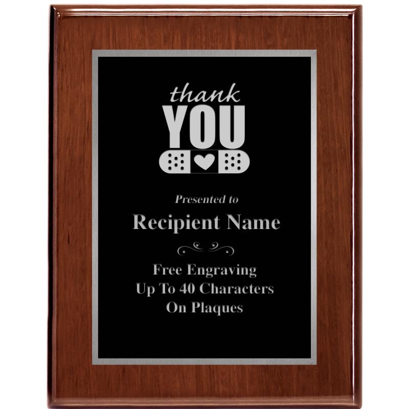 7X9 GLOSSED WALNUT PLAQUE SV