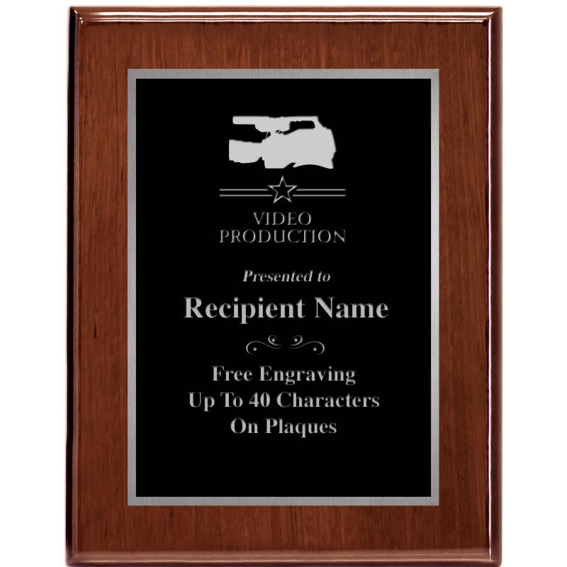7X9 GLOSSED WALNUT PLAQUE SV