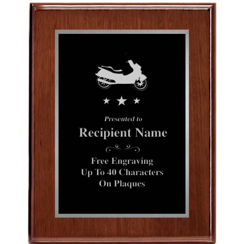 7X9 GLOSSED WALNUT PLAQUE SV