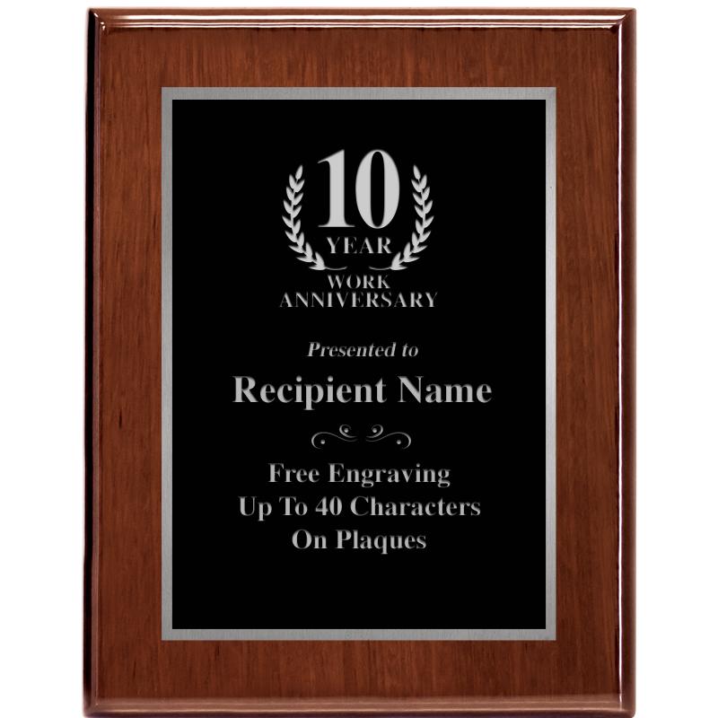 7X9 GLOSSED WALNUT PLAQUE SV