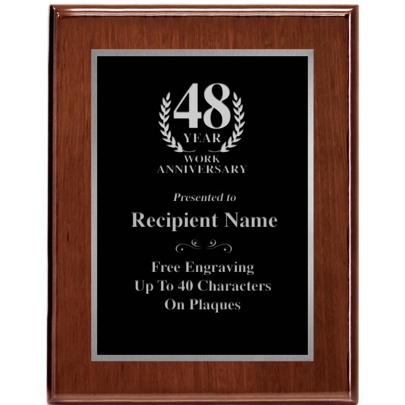 7X9 GLOSSED WALNUT PLAQUE SV
