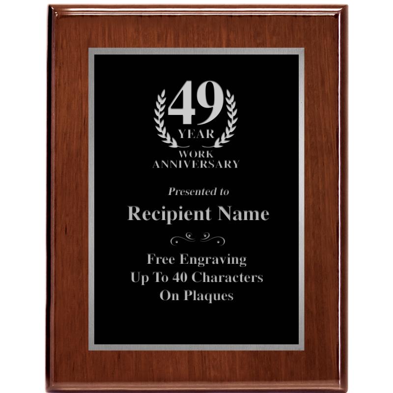 7X9 GLOSSED WALNUT PLAQUE SV