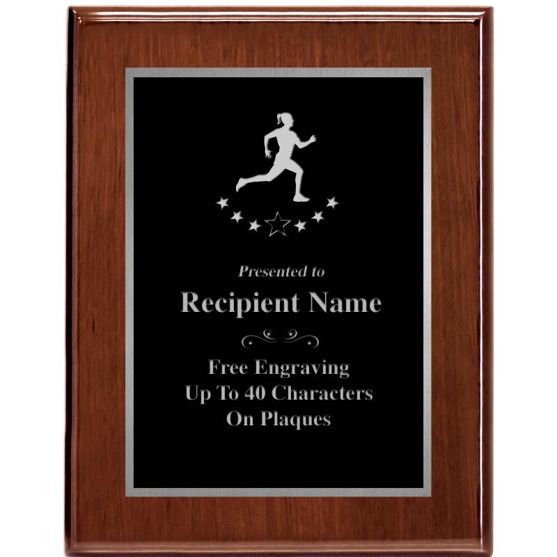 7X9 GLOSSED WALNUT PLAQUE SV