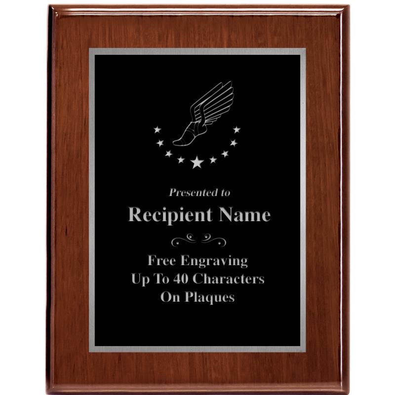 7X9 GLOSSED WALNUT PLAQUE SV