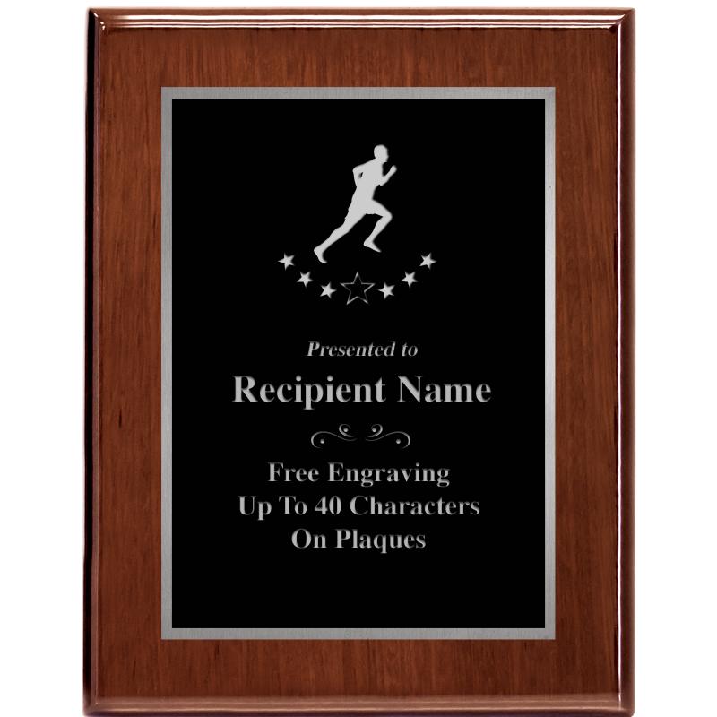 7X9 GLOSSED WALNUT PLAQUE SV