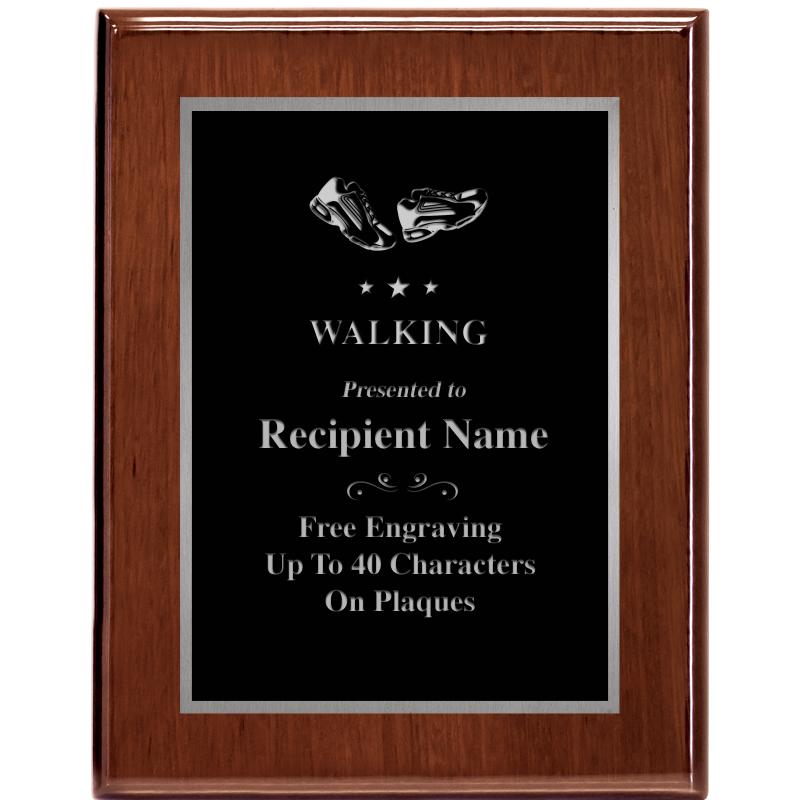 7X9 GLOSSED WALNUT PLAQUE SV