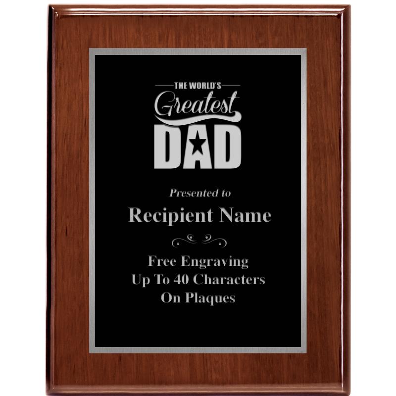 7X9 GLOSSED WALNUT PLAQUE SV
