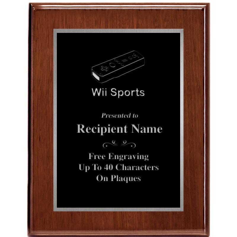 7X9 GLOSSED WALNUT PLAQUE SV