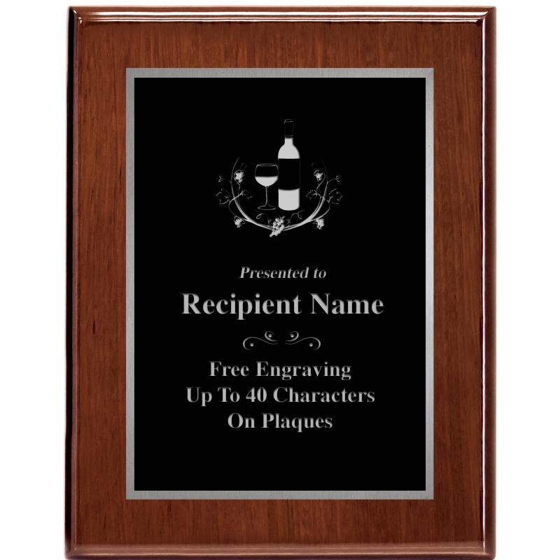 7X9 GLOSSED WALNUT PLAQUE SV