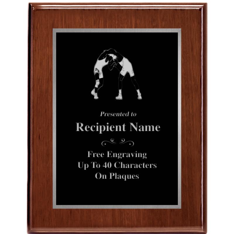 7X9 GLOSSED WALNUT PLAQUE SV