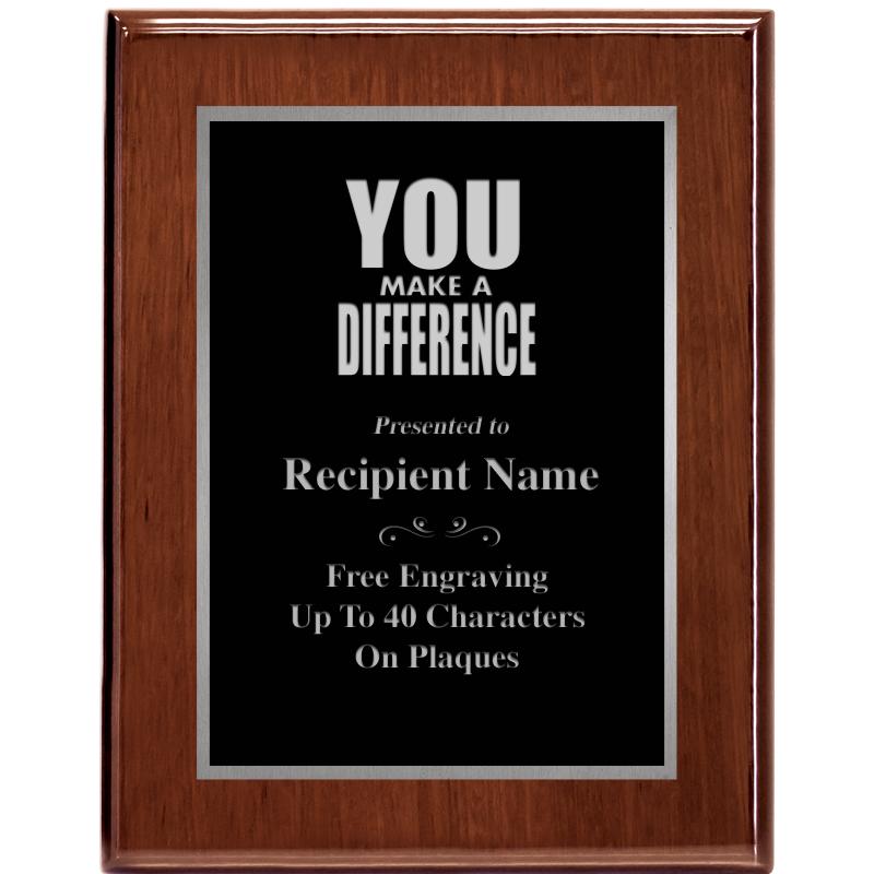 7X9 GLOSSED WALNUT PLAQUE SV