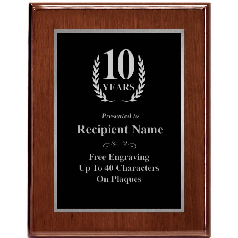 7X9 GLOSSED WALNUT PLAQUE SV