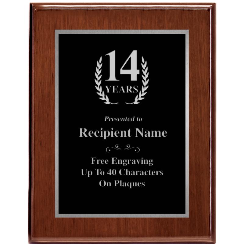 7X9 GLOSSED WALNUT PLAQUE SV