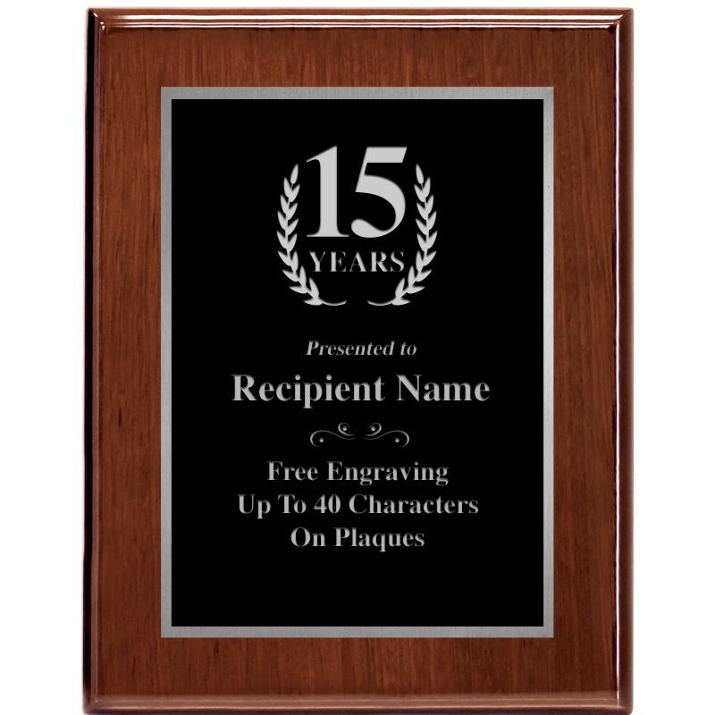 7X9 GLOSSED WALNUT PLAQUE SV