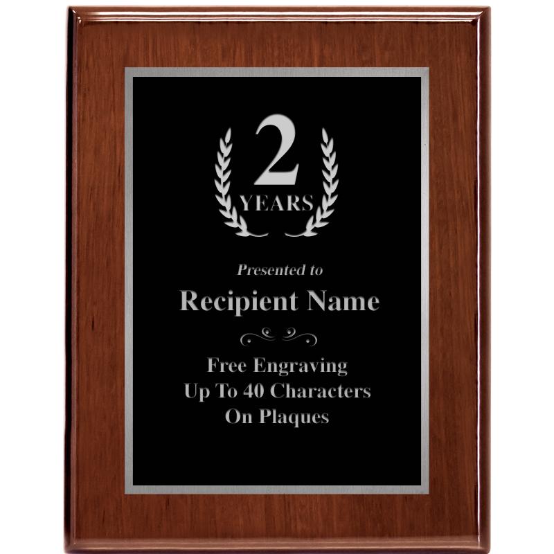 7X9 GLOSSED WALNUT PLAQUE SV