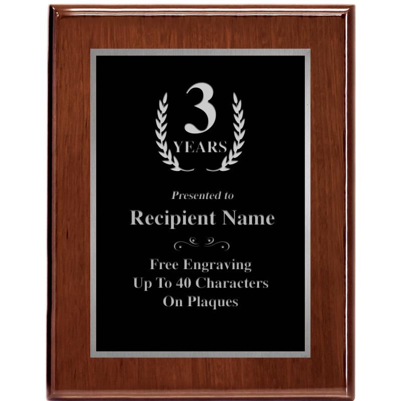 7X9 GLOSSED WALNUT PLAQUE SV