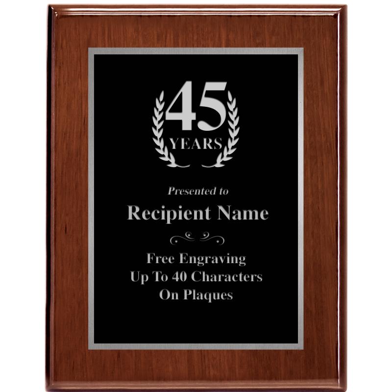 7X9 GLOSSED WALNUT PLAQUE SV